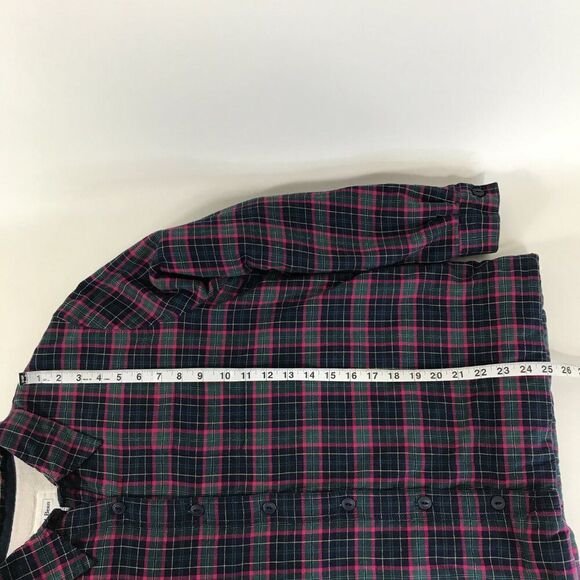 L.L. Bean Fleece-Lined Flannel Shirt Women's Large Plaid Button Up Shacket Chore - Picture 9 of 10